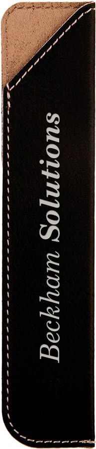 Black/Silver Leatherette Single Pen Sleeve