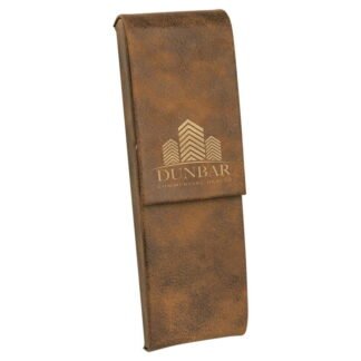 Rustic/Gold Leatherette Double Pen/Pencil Case
