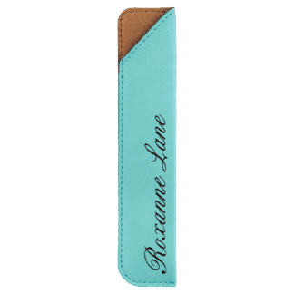Teal Leatherette Single Pen Sleeve