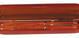Rosewood Finish Double Pen Case (Case Only)