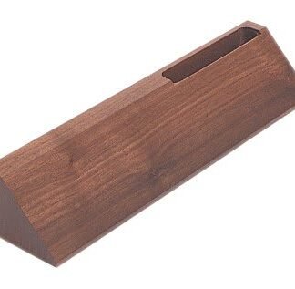 Genuine Walnut Desk Wedge with Business Card Holder