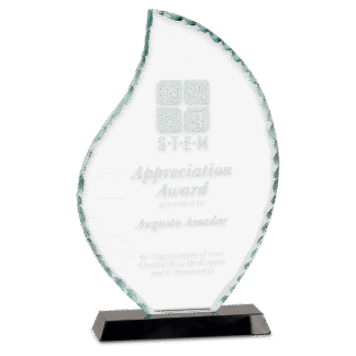 8 1/2" Flame Facet Glass on a Black Crystal Base