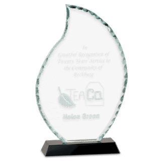 9 1/2" Flame Facet Glass on a Black Crystal Base