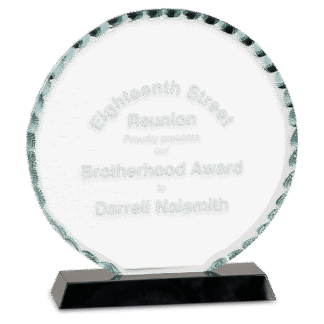 7 1/2" Round Facet Glass on a Black Crystal Base