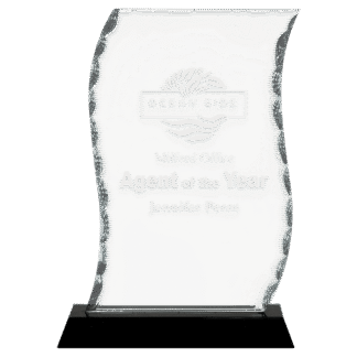 7 1/2" Scroll Facet Glass on a Black Crystal Base