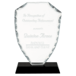 6 1/2" Shield Facet Glass on a Black Crystal Base