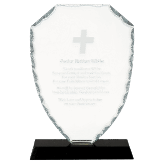 8 1/4" Shield Facet Glass on a Black Crystal Base