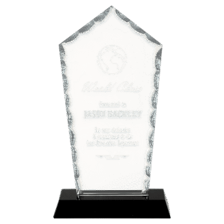 7 3/4" Diamond Facet Glass on a Black Crystal Base