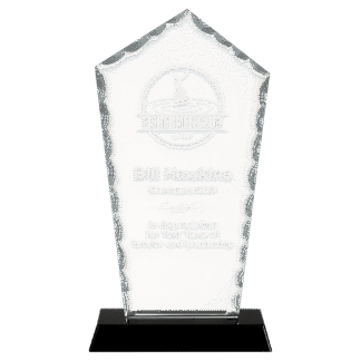 9" Diamond Facet Glass on a Black Crystal Base