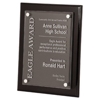 9" x 12" Black Piano Finish Floating Acrylic Plaque