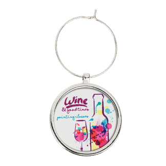 1-Sided Wine Glass Charm with 1" Insert