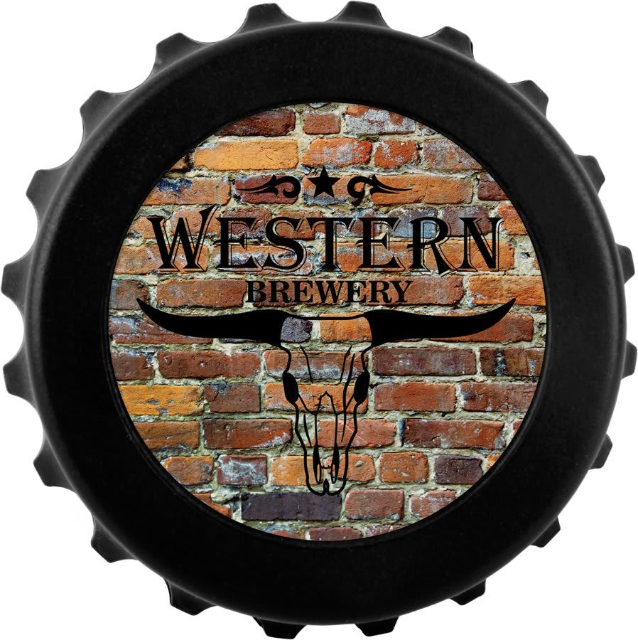 Black Magentic Bottle Cap Shaped Bottle Opener