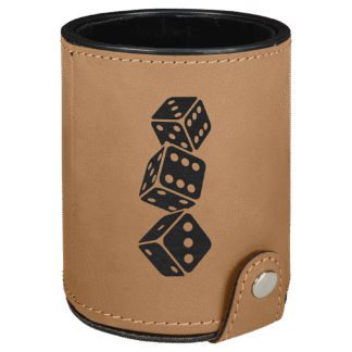 Light Brown Leatherette Dice Cup Set