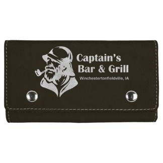 Black/Silver Leatherette Card and Dice Set