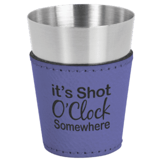 Purple 2 oz. Leatherette Wrapped Stainless Steel Shot Glass