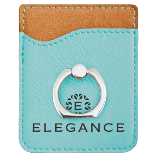Teal Leatherette Phone Wallet with Ring