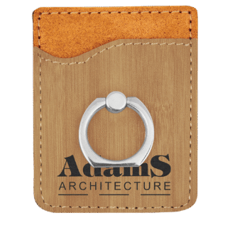 Bamboo Leatherette Phone Wallet with Ring