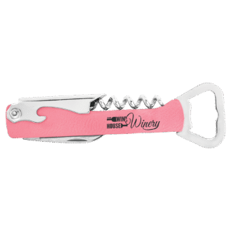 Pink Leatherette Wine Bottle Opener