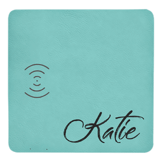 Teal Leatherette Charging Mat with USB Charging Cord