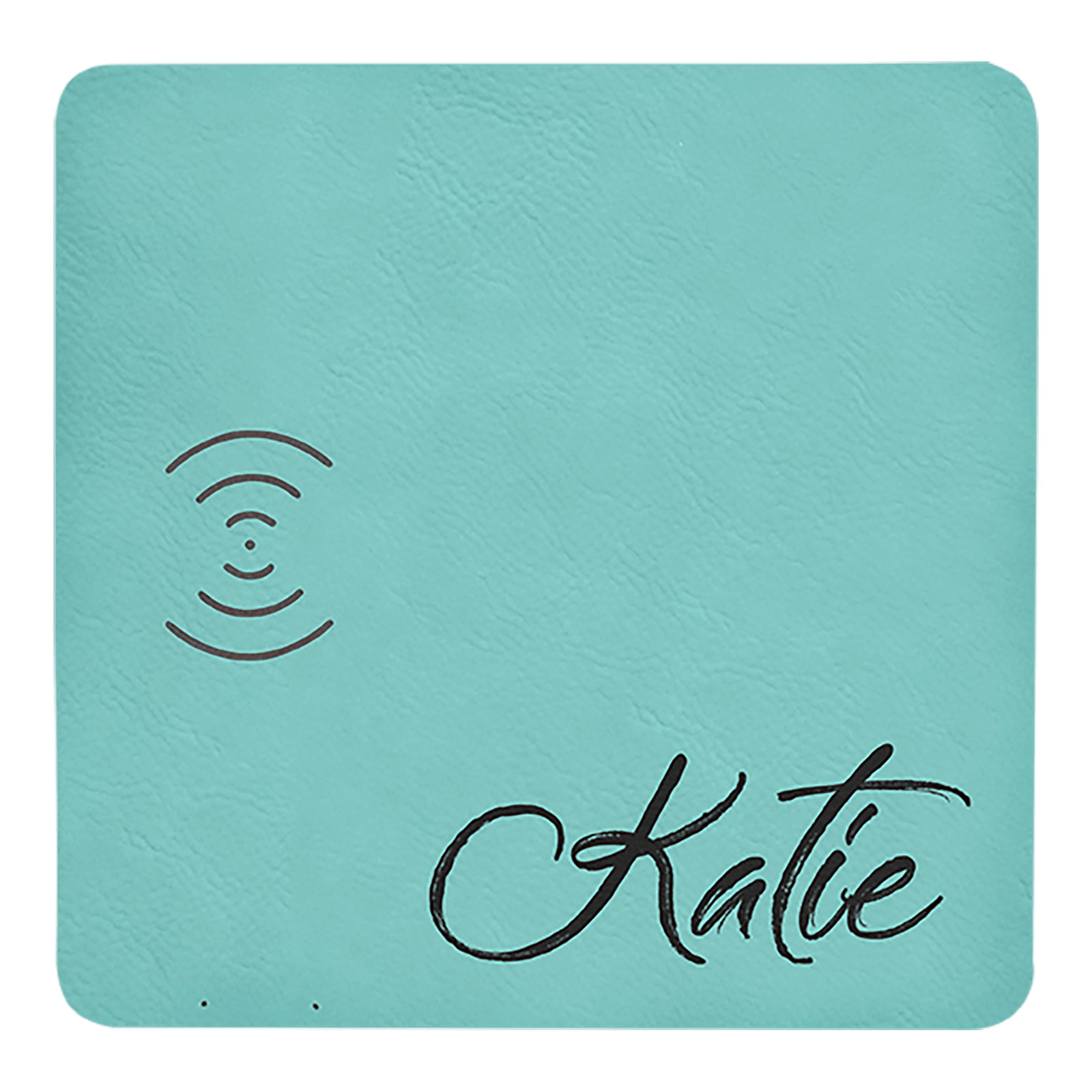 Teal Leatherette Charging Mat with USB Charging Cord