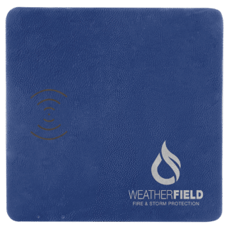 Blue/Silver Leatherette Charging Mat with USB Charging Cord