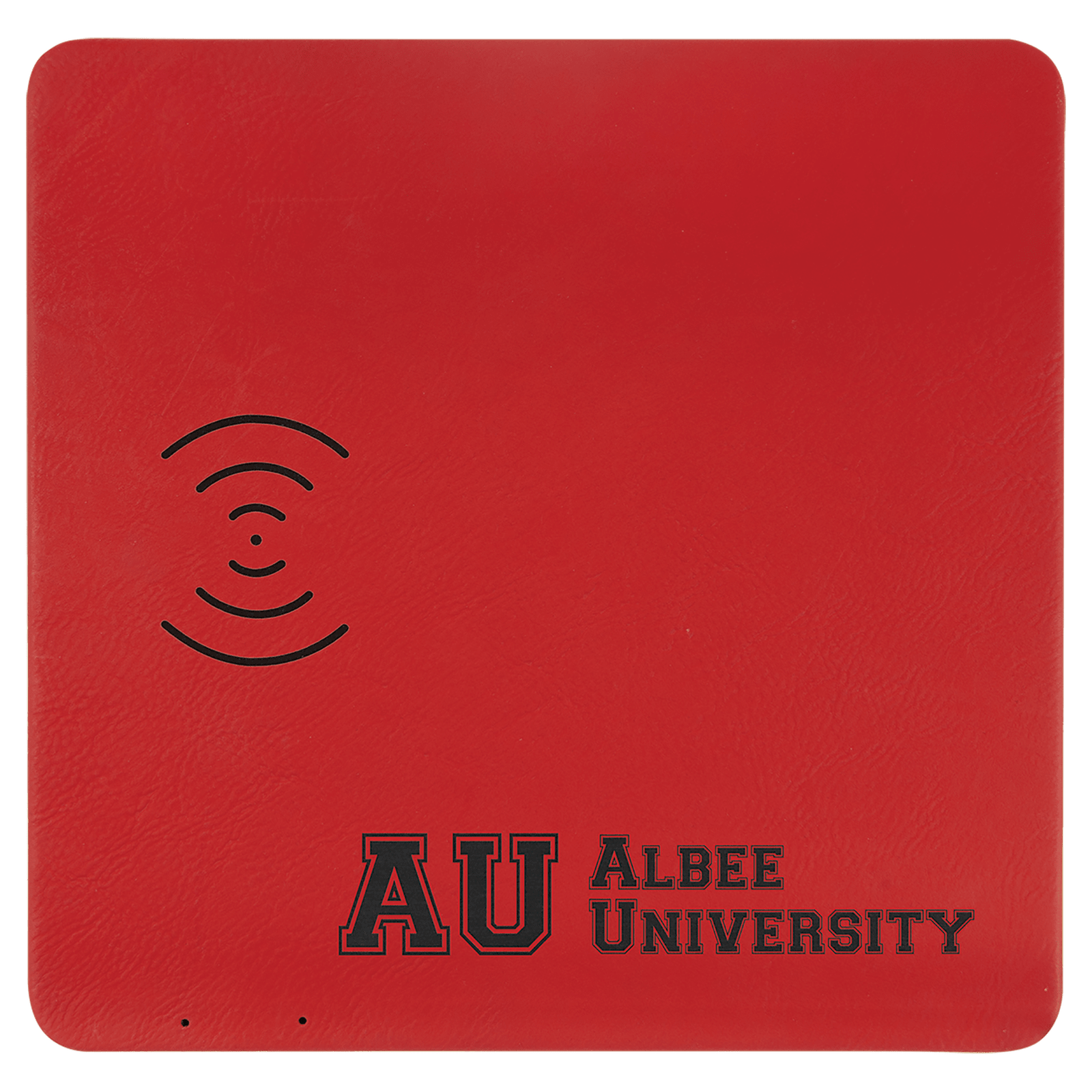 Red Leatherette Charging Mat with USB Charging Cord