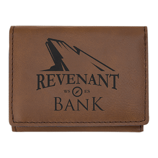 Dark Brown Leatherette Trifold Wallet with RFD Blocking