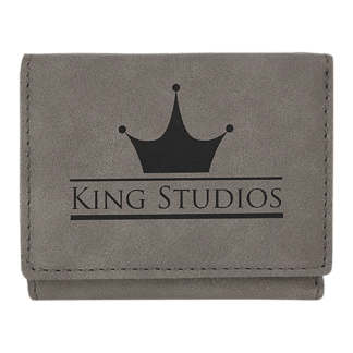 Gray Leatherette Trifold Wallet with RFD Blocking