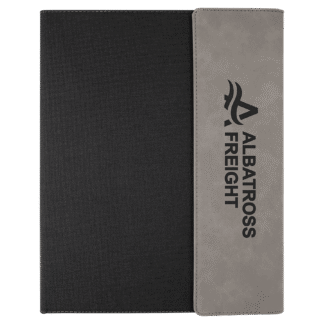 Black with Gray/Black Leatherette Canvas Portfolio with Notepad