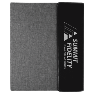 Gray with Black/Silver Leatherette Canvas Portfolio with Notepad