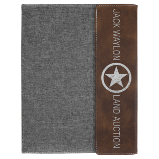 Gray with Rustic/Silver Leatherette Canvas Portfolio with Notepad