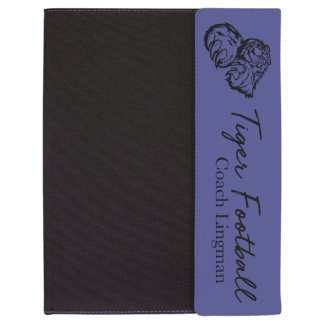 Black with Purple Leatherette Canvas Portfolio with Notepad