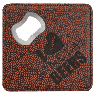 Football Leatherette Coaster with Opener