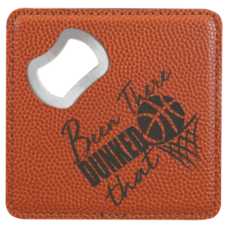 Basketball Leatherette Coaster with Opener
