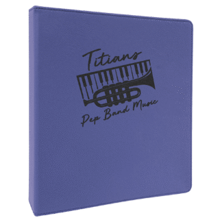 Purple Lasered Leatherette 3-Ring Binder with 1" Slant D Rings