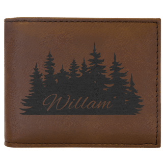 Dark Brown Leatherette Bifold Wallet with Flip ID