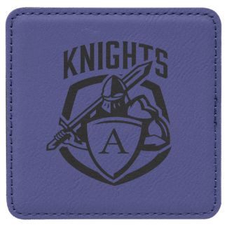 Purple Leatherette Square Coaster
