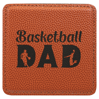 Basketball Leatherette Square Coaster