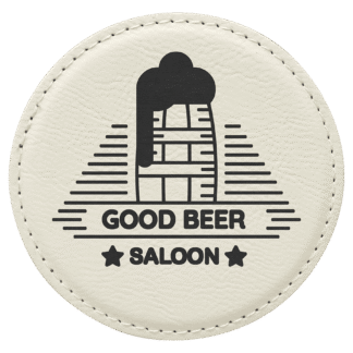 White Leatherette Round Coaster