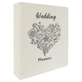 White Leatherette 3-Ring Binder with 2" Slant D Rings