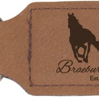 Dark Brown Leatherette Rectangle Keychain
