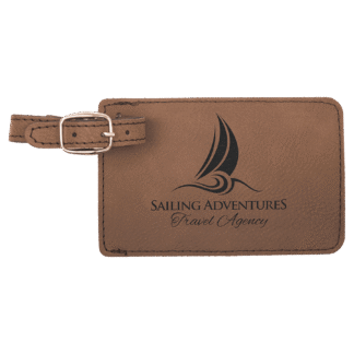 Dark Brown Leatherette Luggage Tag