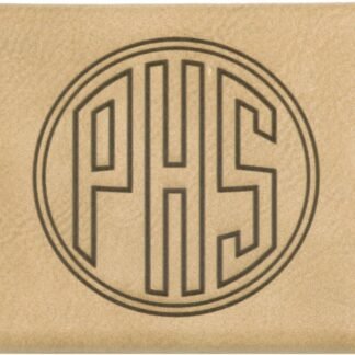 Light Brown Leatherette Hard Business Card Case with Magnetic Closure