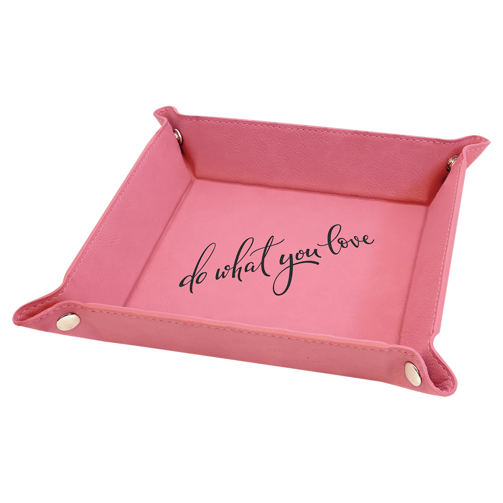 Pink Leatherette Snap Up Tray