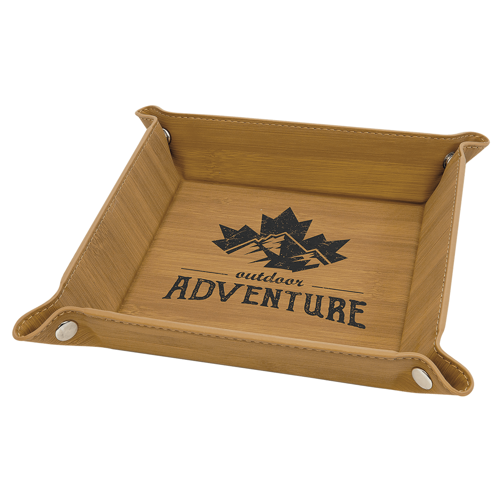 Bamboo Leatherette Snap Up Tray