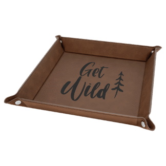 Dark Brown Leatherette Snap Up Tray