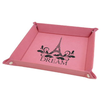 Pink Leatherette Snap Up Tray