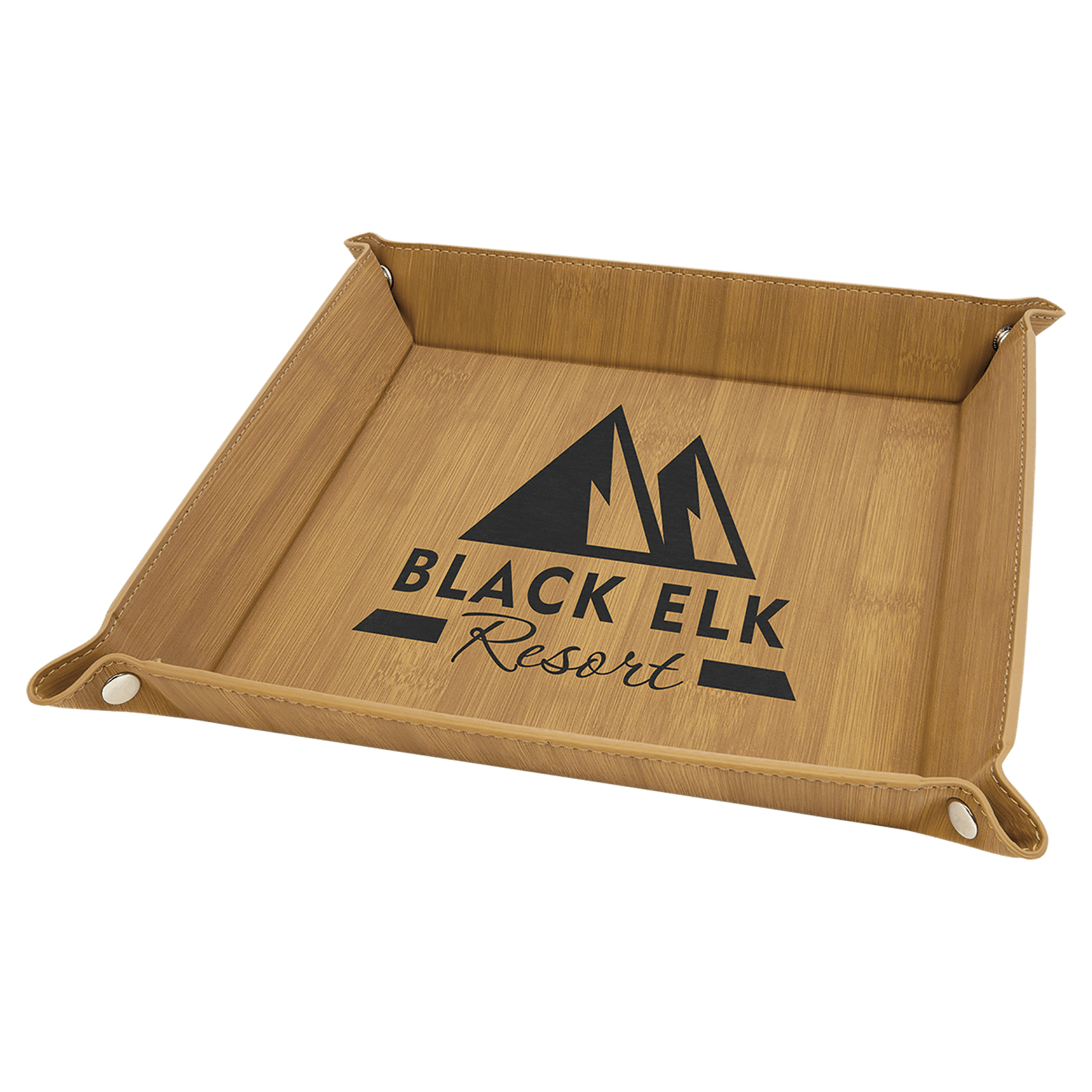 Bamboo Leatherette Snap Up Tray