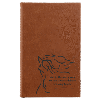 Rawhide Leatherette Sketch Book with White Unlined Paper