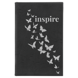 Black/Silver Leatherette Sketch Book with White Unlined Paper